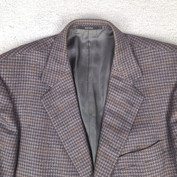 Eremenegildo Zegna Jacket Blazer Mens 44 US 52 Cashmere Silk Houndstooth Italy - Picture 2 of 16